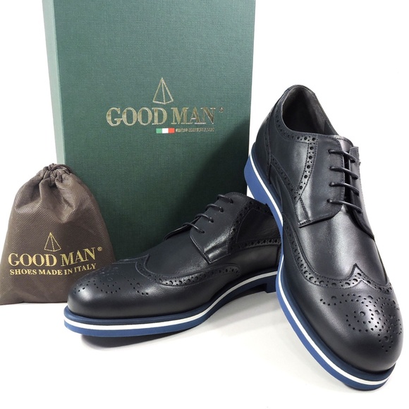 GOOD MAN ?? MEN\'S BLUE LEATHER COMFORT OXFORD SHOES main image 6